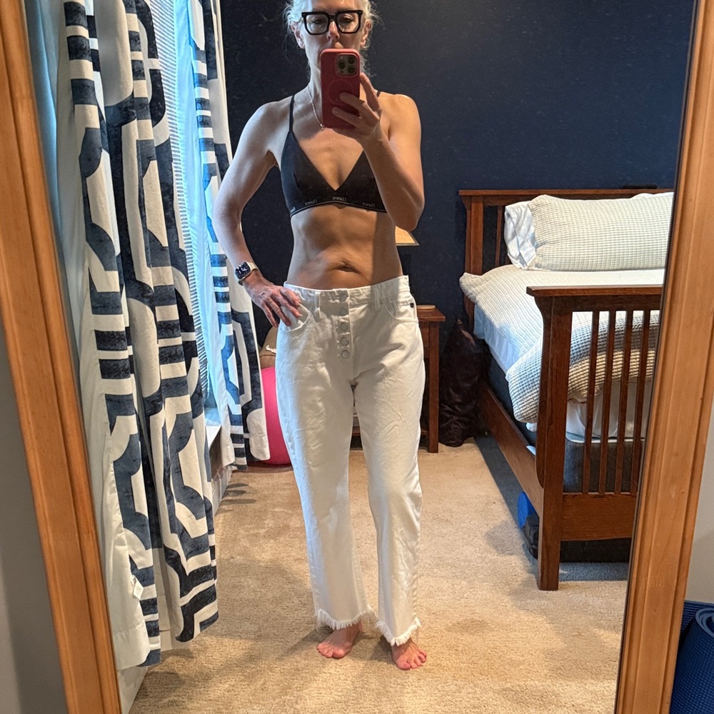 KanCan White Straight Leg Jeans